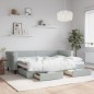 vidaXL Tagesbett Ausziehbar mit Schubladen Hellgrau 80x200 cm Samt vidaXL Tagesbett Ausziehbar mit Schubladen Hellgrau 80x200 cm Samt