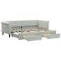 vidaXL Tagesbett Ausziehbar mit Schubladen Hellgrau 80x200 cm Samt vidaXL Tagesbett Ausziehbar mit Schubladen Hellgrau 80x200 cm Samt