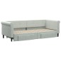 vidaXL Tagesbett Ausziehbar mit Schubladen Hellgrau 80x200 cm Samt vidaXL Tagesbett Ausziehbar mit Schubladen Hellgrau 80x200 cm Samt
