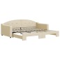 vidaXL Tagesbett Ausziehbar Creme 90x200 cm Stoff vidaXL Tagesbett Ausziehbar Creme 90x200 cm Stoff