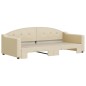 vidaXL Tagesbett Ausziehbar Creme 90x200 cm Stoff vidaXL Tagesbett Ausziehbar Creme 90x200 cm Stoff