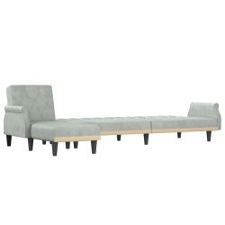 vidaXL Schlafsofa in L-Form Hellgrau 271x140x70 cm Samt