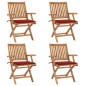 vidaXL Klappbare Gartenstühle mit Kissen 4 Stk. Massivholz Teak vidaXL Klappbare Gartenstühle mit Kissen 4 Stk. Massivholz Teak