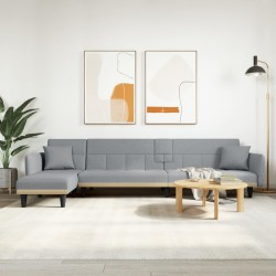 vidaXL Schlafsofa in L-Form Hellgrau 275x140x70 cm Stoff