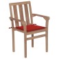 vidaXL Stapelbare Gartenstühle mit Kissen 4 Stk. Massivholz Teak vidaXL Stapelbare Gartenstühle mit Kissen 4 Stk. Massivholz Teak