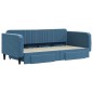 vidaXL Tagesbett Ausziehbar mit Schubladen Blau 100x200 cm Samt vidaXL Tagesbett Ausziehbar mit Schubladen Blau 100x200 cm Samt