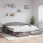 vidaXL Tagesbett Ausziehbar mit Schubladen Taupe 90x200 cm Stoff vidaXL Tagesbett Ausziehbar mit Schubladen Taupe 90x200 cm Stoff