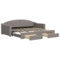 vidaXL Tagesbett Ausziehbar mit Schubladen Taupe 90x200 cm Stoff vidaXL Tagesbett Ausziehbar mit Schubladen Taupe 90x200 cm Stoff
