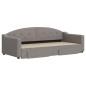 vidaXL Tagesbett Ausziehbar mit Schubladen Taupe 90x200 cm Stoff vidaXL Tagesbett Ausziehbar mit Schubladen Taupe 90x200 cm Stoff