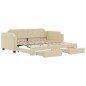 vidaXL Tagesbett Ausziehbar mit Schubladen Creme 100x200 cm Stoff vidaXL Tagesbett Ausziehbar mit Schubladen Creme 100x200 cm Stoff