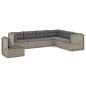 vidaXL 7-tlg. Garten-Lounge-Set mit Kissen Grau Poly Rattan vidaXL 7-tlg. Garten-Lounge-Set mit Kissen Grau Poly Rattan