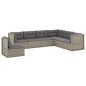 vidaXL 7-tlg. Garten-Lounge-Set mit Kissen Grau Poly Rattan vidaXL 7-tlg. Garten-Lounge-Set mit Kissen Grau Poly Rattan