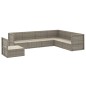 vidaXL 7-tlg. Garten-Lounge-Set mit Kissen Grau Poly Rattan vidaXL 7-tlg. Garten-Lounge-Set mit Kissen Grau Poly Rattan