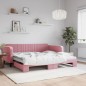 vidaXL Tagesbett Ausziehbar Rosa 100x200 cm Samt vidaXL Tagesbett Ausziehbar Rosa 100x200 cm Samt