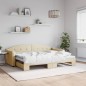vidaXL Tagesbett Ausziehbar Creme 80x200 cm Stoff vidaXL Tagesbett Ausziehbar Creme 80x200 cm Stoff