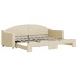 vidaXL Tagesbett Ausziehbar Creme 80x200 cm Stoff vidaXL Tagesbett Ausziehbar Creme 80x200 cm Stoff