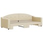 vidaXL Tagesbett Ausziehbar Creme 80x200 cm Stoff vidaXL Tagesbett Ausziehbar Creme 80x200 cm Stoff