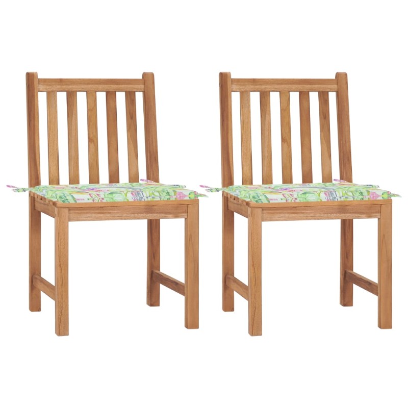 vidaXL Gartenstühle 2 Stk. mit Kissen Massivholz Teak vidaXL Gartenstühle 2 Stk. mit Kissen Massivholz Teak