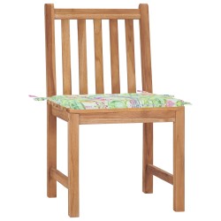 vidaXL Gartenstühle 2 Stk. mit Kissen Massivholz Teak