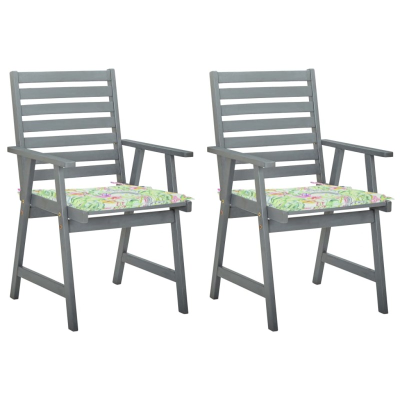 vidaXL Garten-Essstühle mit Kissen 2 Stk. Massivholz Akazie vidaXL Garten-Essstühle mit Kissen 2 Stk. Massivholz Akazie