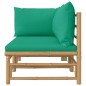 2-tlg. Garten-Lounge-Set mit Grünen Kissen Bambus 2-tlg. Garten-Lounge-Set mit Grünen Kissen Bambus