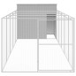 vidaXL Hundehütte mit Auslauf Hellgrau 214x661x181 cm Verzinkter Stahl