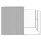 vidaXL Hundehütte mit Auslauf Hellgrau 214x253x181 cm Verzinkter Stahl vidaXL Hundehütte mit Auslauf Hellgrau 214x253x181 cm Verzinkter Stahl