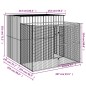 vidaXL Hundehütte mit Auslauf Hellgrau 214x253x181 cm Verzinkter Stahl vidaXL Hundehütte mit Auslauf Hellgrau 214x253x181 cm Verzinkter Stahl