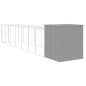 vidaXL Hundehütte mit Auslauf Hellgrau 165x863x181 cm Verzinkter Stahl vidaXL Hundehütte mit Auslauf Hellgrau 165x863x181 cm Verzinkter Stahl