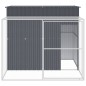 vidaXL Hundehütte mit Auslauf Anthrazit 214x253x181cm Verzinkter Stahl vidaXL Hundehütte mit Auslauf Anthrazit 214x253x181cm Verzinkter Stahl