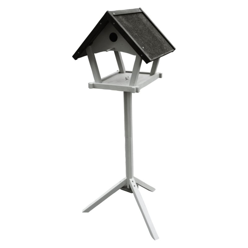 FLAMINGO Vogel-Futterhaus mit Ständer Tjorn 48x44x138 cm Hellgrau FLAMINGO Vogel-Futterhaus mit Ständer Tjorn 48x44x138 cm Hellgrau