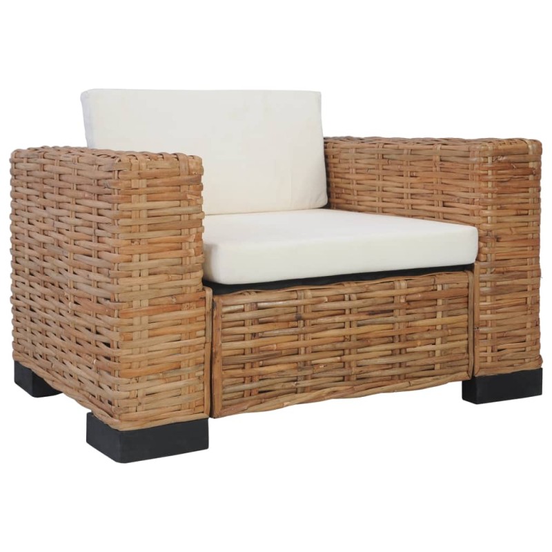 vidaXL Sessel mit Auflagen Natur Rattan vidaXL Sessel mit Auflagen Natur Rattan