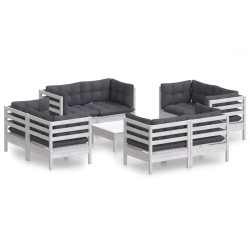 vidaXL 9-tlg. Garten-Lounge-Set mit Anthrazit Kissen Kiefernholz