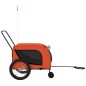 vidaXL Fahrradanhänger Hunde Orange und Schwarz Oxford-Gewebe & Eisen vidaXL Fahrradanhänger Hunde Orange und Schwarz Oxford-Gewebe & Eisen