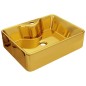 vidaXL Waschbecken mit Wasserhahnloch 48 x 37 x 13,5 cm Keramik Golden vidaXL Waschbecken mit Wasserhahnloch 48 x 37 x 13,5 cm Keramik Golden
