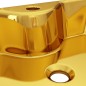 vidaXL Waschbecken mit Wasserhahnloch 48 x 37 x 13,5 cm Keramik Golden vidaXL Waschbecken mit Wasserhahnloch 48 x 37 x 13,5 cm Keramik Golden