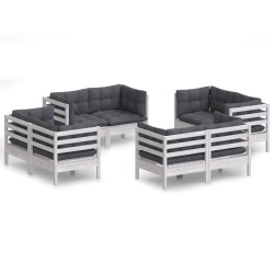vidaXL 8-tlg. Garten-Lounge-Set mit Anthrazit Kissen Kiefernholz