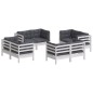 vidaXL 8-tlg. Garten-Lounge-Set mit Anthrazit Kissen Kiefernholz vidaXL 8-tlg. Garten-Lounge-Set mit Anthrazit Kissen Kiefernholz