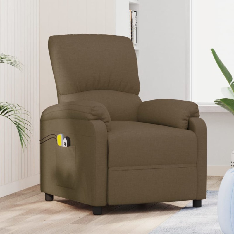 vidaXL Massagesessel mit Aufstehhilfe Braun Stoff vidaXL Massagesessel mit Aufstehhilfe Braun Stoff