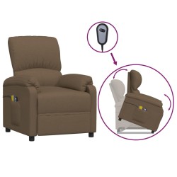 vidaXL Massagesessel mit Aufstehhilfe Braun Stoff