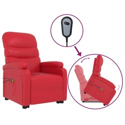 vidaXL Massagesessel mit Aufstehhilfe Rot Kunstleder