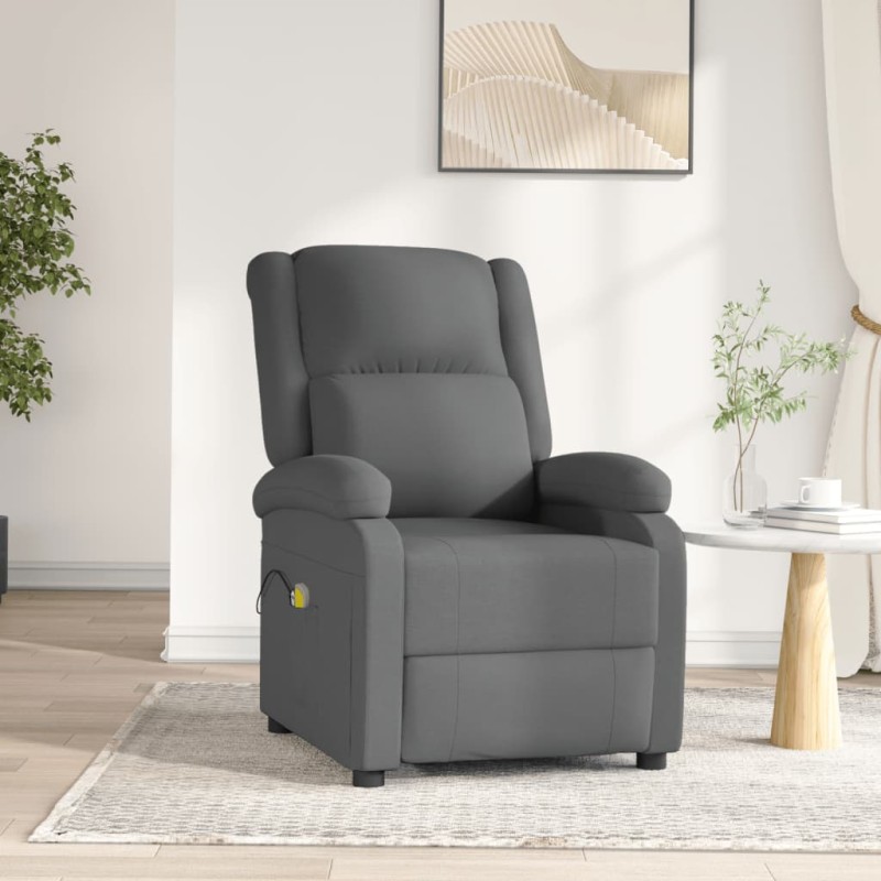 vidaXL Massagesessel Elektrisch Dunkelgrau Stoff vidaXL Massagesessel Elektrisch Dunkelgrau Stoff
