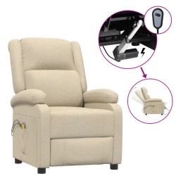 vidaXL Massagesessel Elektrisch Creme Stoff
