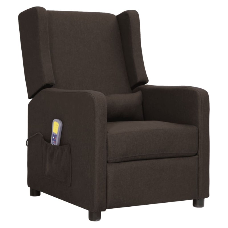 vidaXL Massagesessel Dunkelbraun Stoff vidaXL Massagesessel Dunkelbraun Stoff