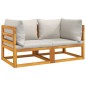 Modular-Ecksofas 2 Stk. mit Hellgrauen Kissen Massivholz Akazie Modular-Ecksofas 2 Stk. mit Hellgrauen Kissen Massivholz Akazie