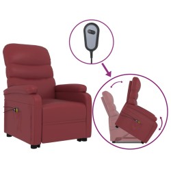 vidaXL Massagesessel mit Aufstehhilfe Weinrot Kunstleder