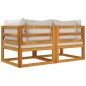 Modular-Ecksofas 2 Stk. mit Hellgrauen Kissen Massivholz Akazie Modular-Ecksofas 2 Stk. mit Hellgrauen Kissen Massivholz Akazie