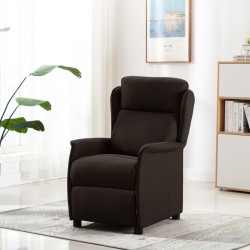 vidaXL Massagesessel Dunkelbraun Stoff