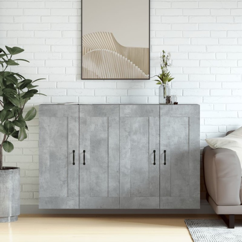 vidaXL Wandschränke 2 Stk. Betongrau Holzwerkstoff vidaXL Wandschränke 2 Stk. Betongrau Holzwerkstoff