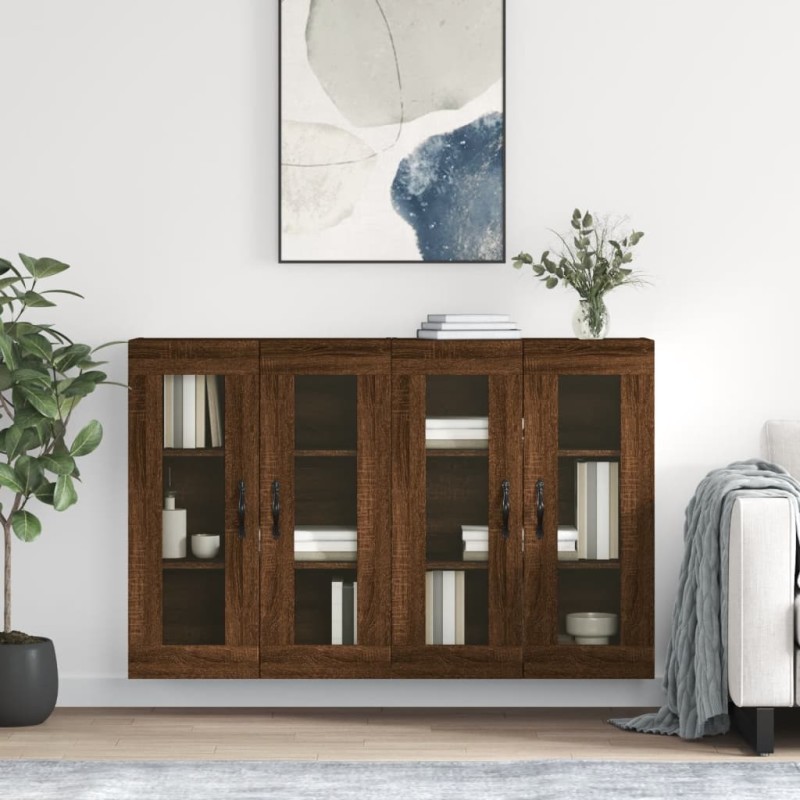 vidaXL Wandschränke 2 Stk. Braun Eichen-Optik Holzwerkstoff vidaXL Wandschränke 2 Stk. Braun Eichen-Optik Holzwerkstoff
